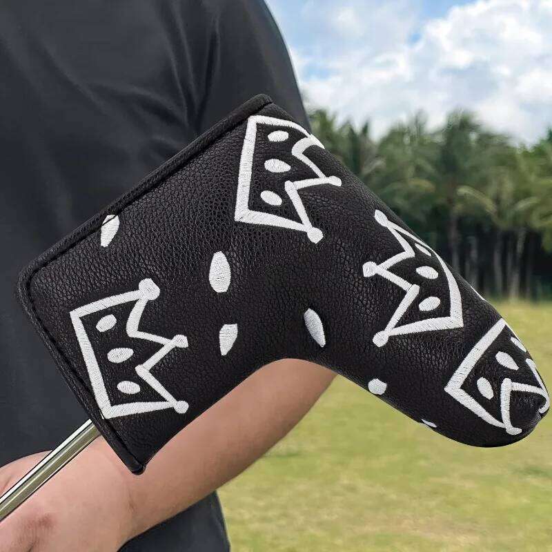Golf with Cheese Crown Design - Durable Putter Cover, PU Material, Fashionable Pattern Cover 26Y0506