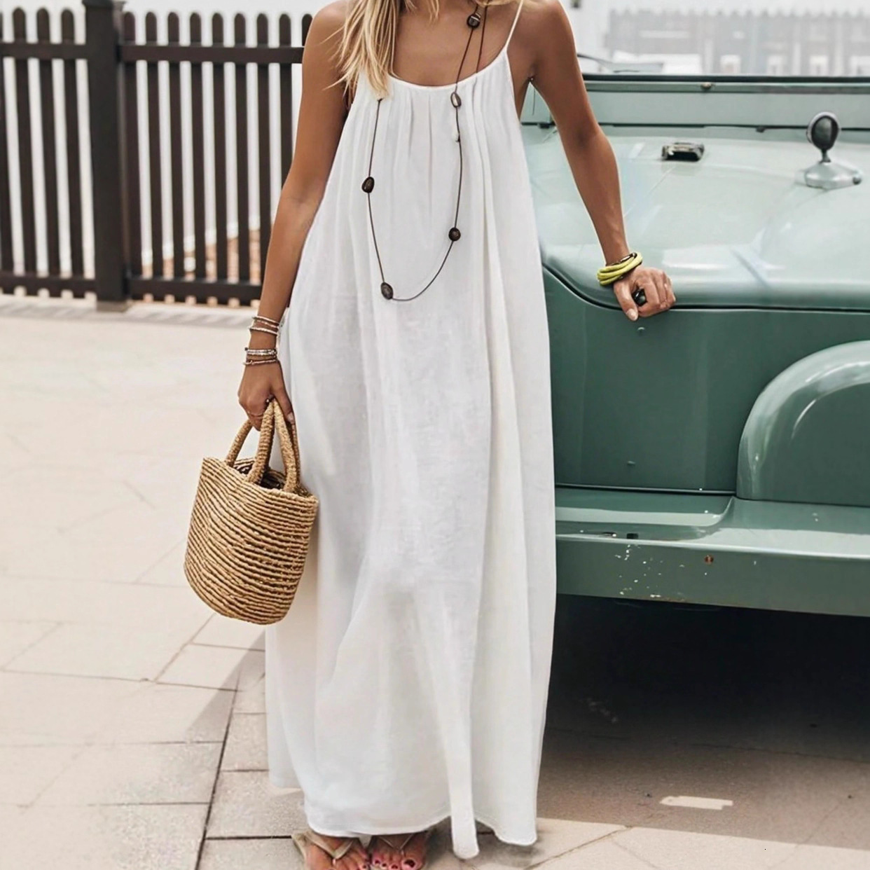 2026 New Women Backless Loose Homewear Dress, Camisole Outerwear Two Piece Outfit