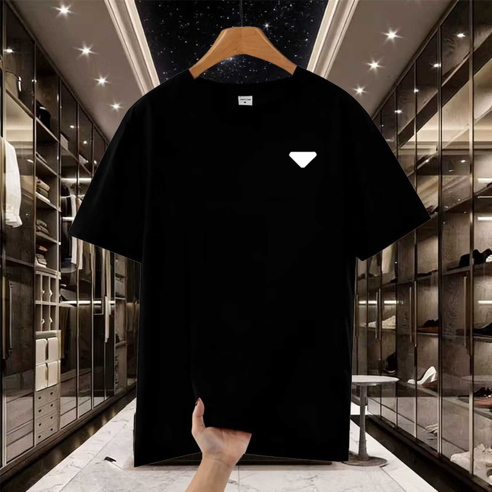 Free shipping luxury Men's T-Shirts Summer men's short sleeved round neck solid color loose casual T-shirt