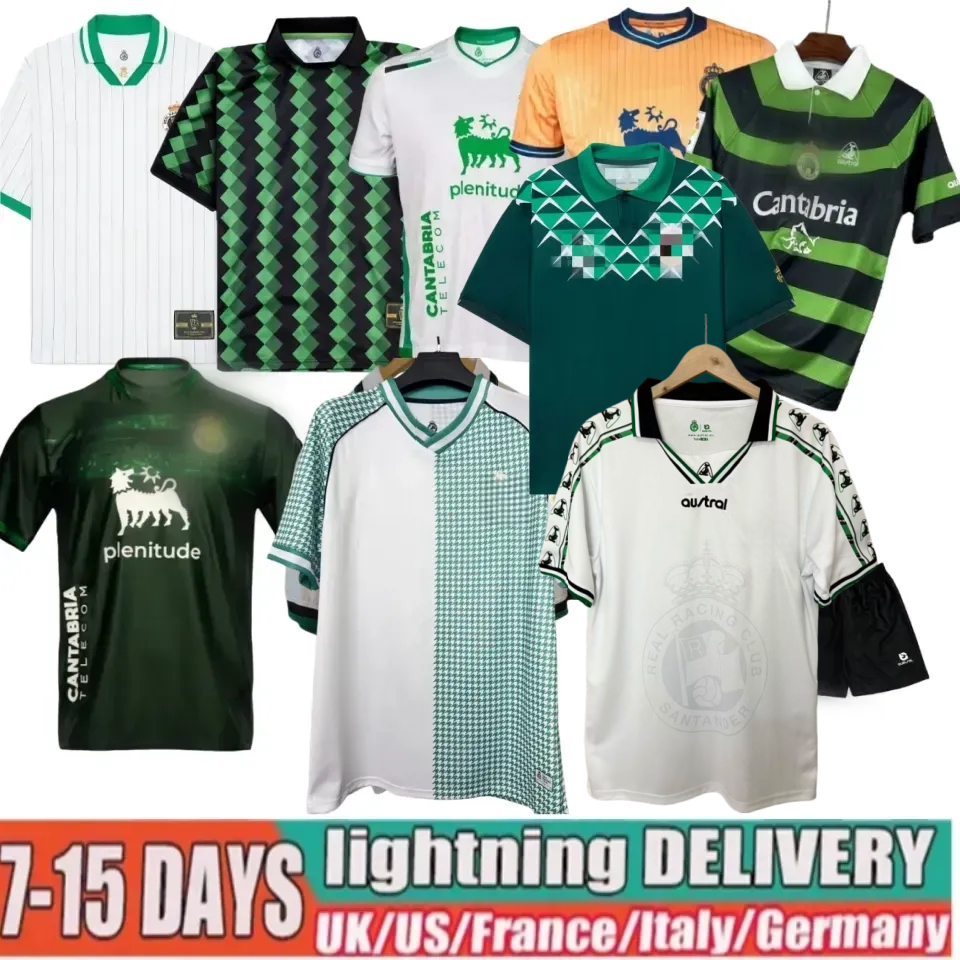 Racing de Santander 112th Anniversary Camiseta Futbol Vintage 2024 25 Football Shirt Men Home Away Third Tops 99 00 Soccer Jersey Trikot