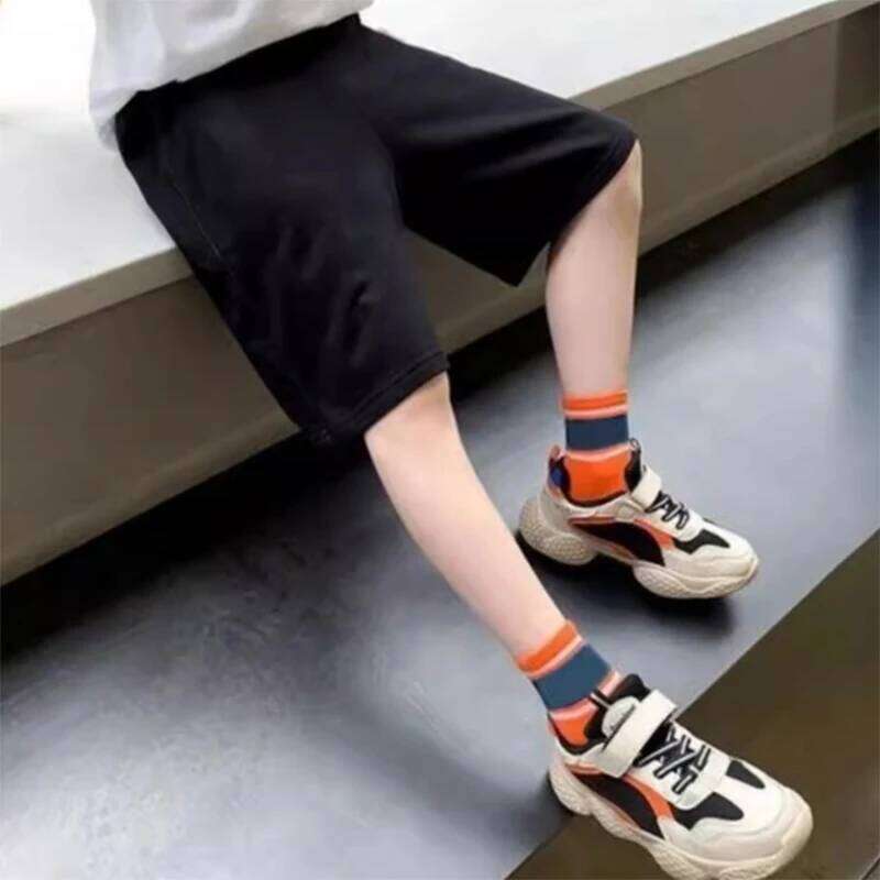1pcs Kids Shorts Boys Girls Baby Solid Color Casual Pant Summer Children Short Pants Sport Clothing Grey Black 26W0506