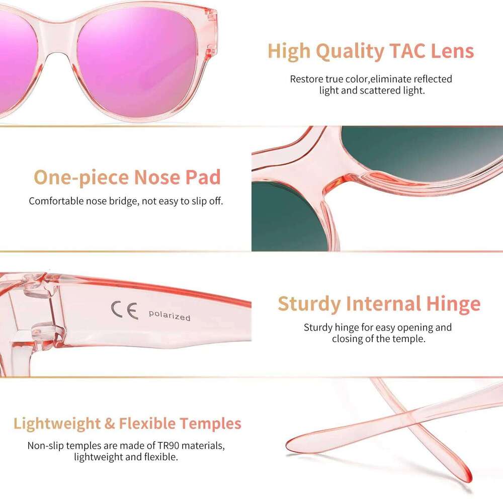 Fit Glasses for Women Polarized, Trendy Sunglasses Wear Over Glasses, UV Protection 1 Pack 26W0505 - view 6