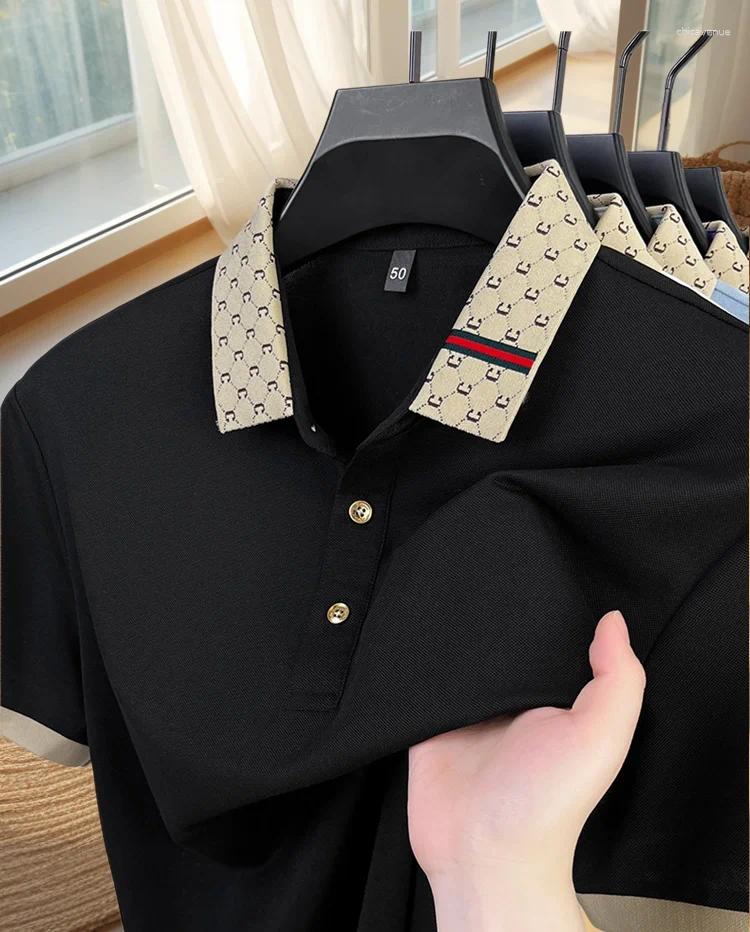 Mens Polos 2026 Summer Short Sleeved Solid Color Polo Shirt Comfortable Wrinkle Resistant Breathable Casual High-quality T-shirt
