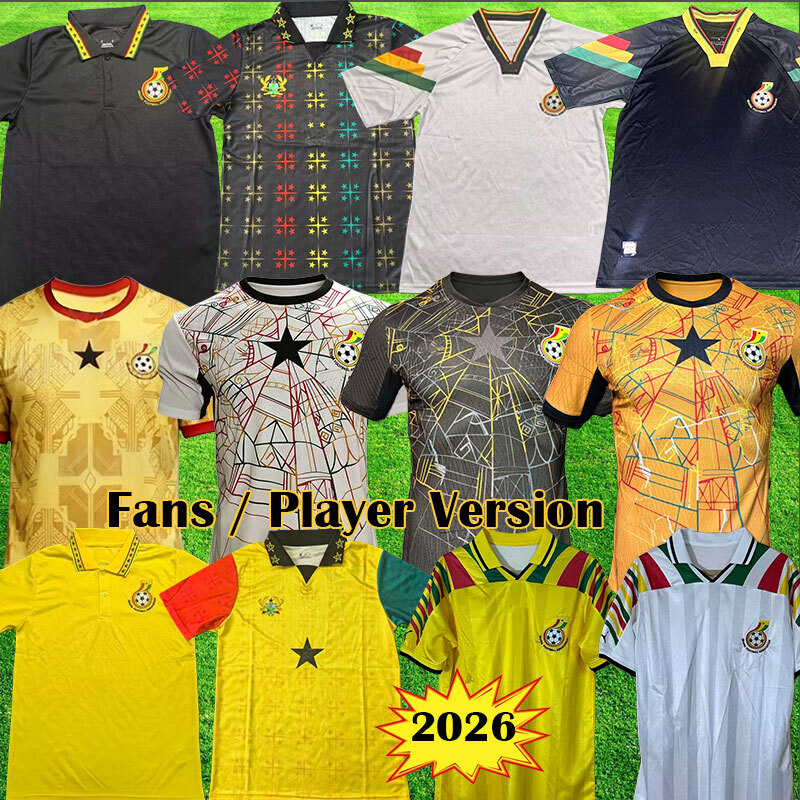2026 Ghana World Cup Soccer Jersey 26 27 Vintage ghana Football Shirt Tops Camiseta Futbol Men Home Away Trikot Player version Fans Traing Kits