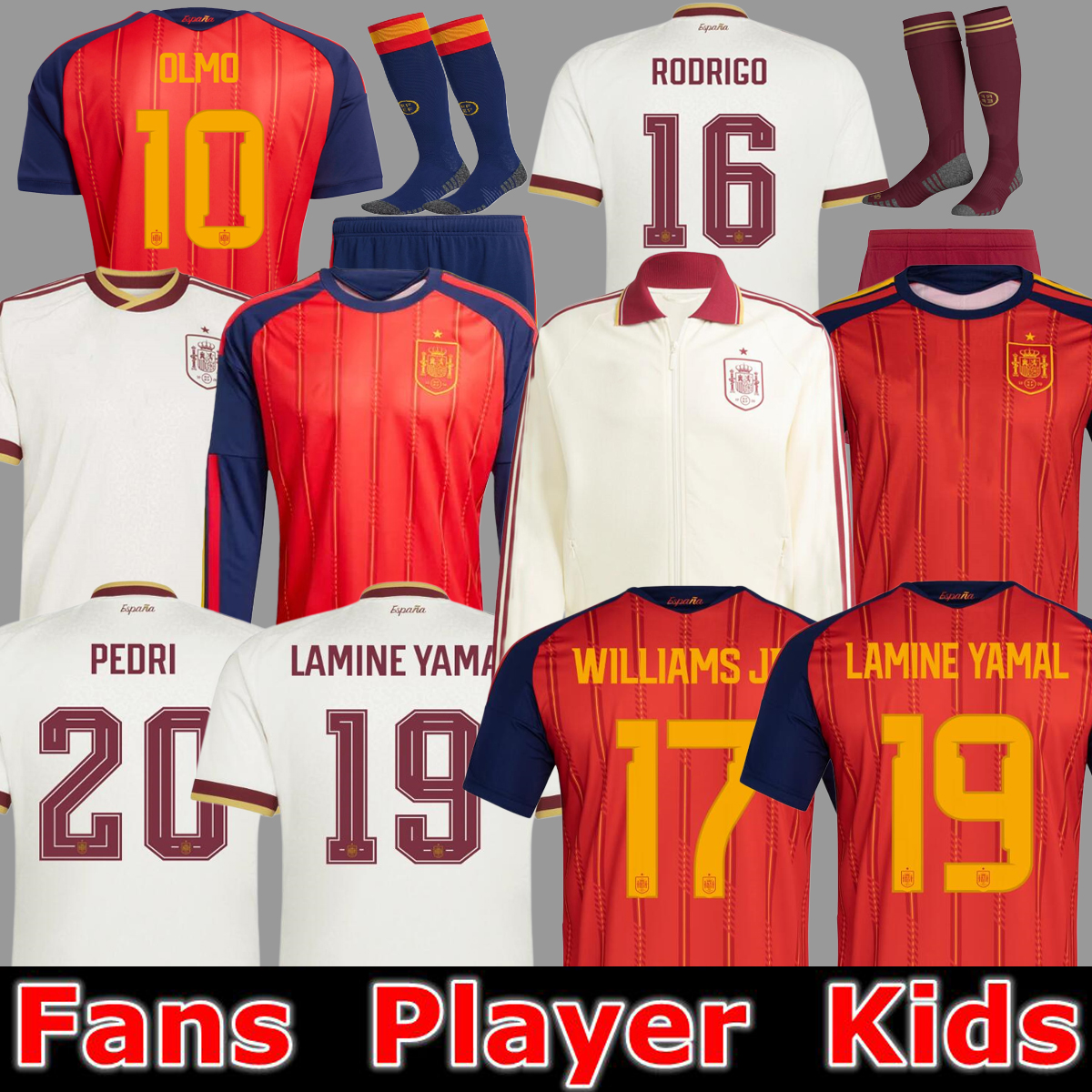 2026 World Cup SPAIN Soccer Jerseys PEDRI GAVI LAMINE YAMAL MORATA Carvajal OLMO FERRAN RODRIGO camiseta espana Jersey Men Kid Kit Football Shirt Fan Player