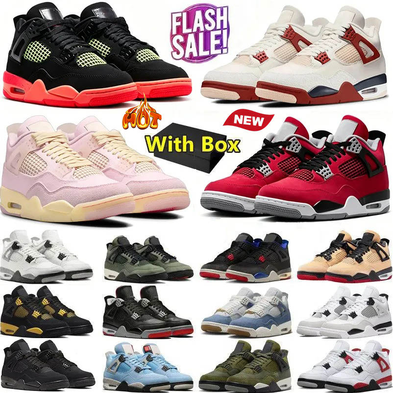 Designer Sneakers Basketball 4 Mens Womens 4s Brick After Brick Toro Bravo Laker bred Black Cat Military Red University Blue Thunder Trainers Outdoor Sports shoes