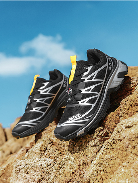 Women and Mens White Mesh Outdoor Hiking Shoes With Black Graphic Print Daily Outfit big size - view 5