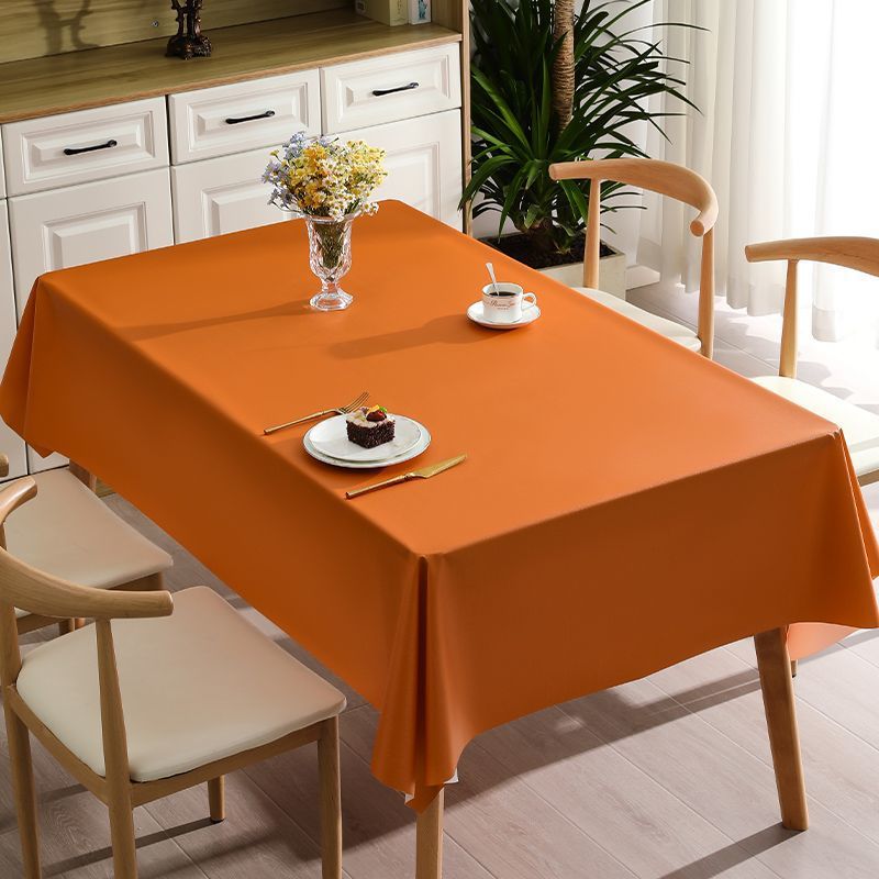 YL-38604 Custom Solid Color Tablecloth Wholesale Waterproof Oil-proof Heat-proof Wash-free Tablecloth Coffee Table Cloth INS Style Hotel Tablecloth