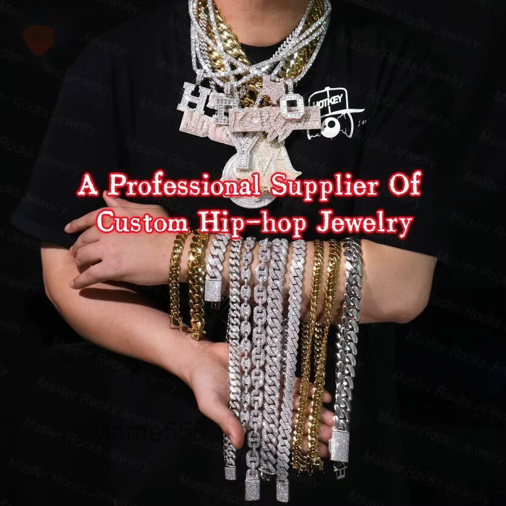 20mm 18mm Cuban Chain 10k 14k 18k 24k Real Gold Filled Custom Moissanite Clasp Plain Miami Hip Hop Cuban Link Chain
