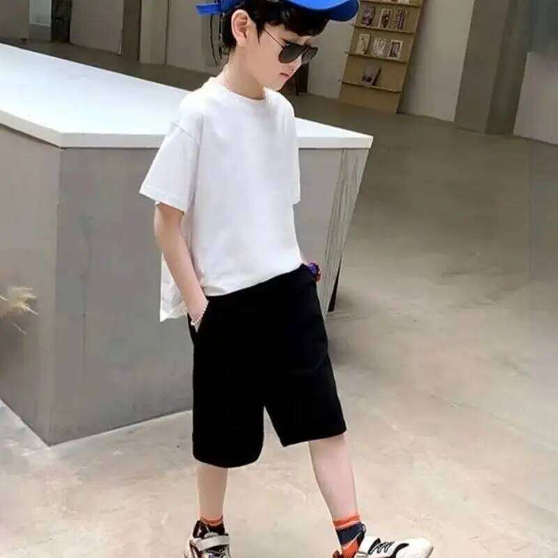 1pcs Kids Shorts Boys Girls Baby Solid Color Casual Pant Summer Children Short Pants Sport Clothing Grey Black 26W0506