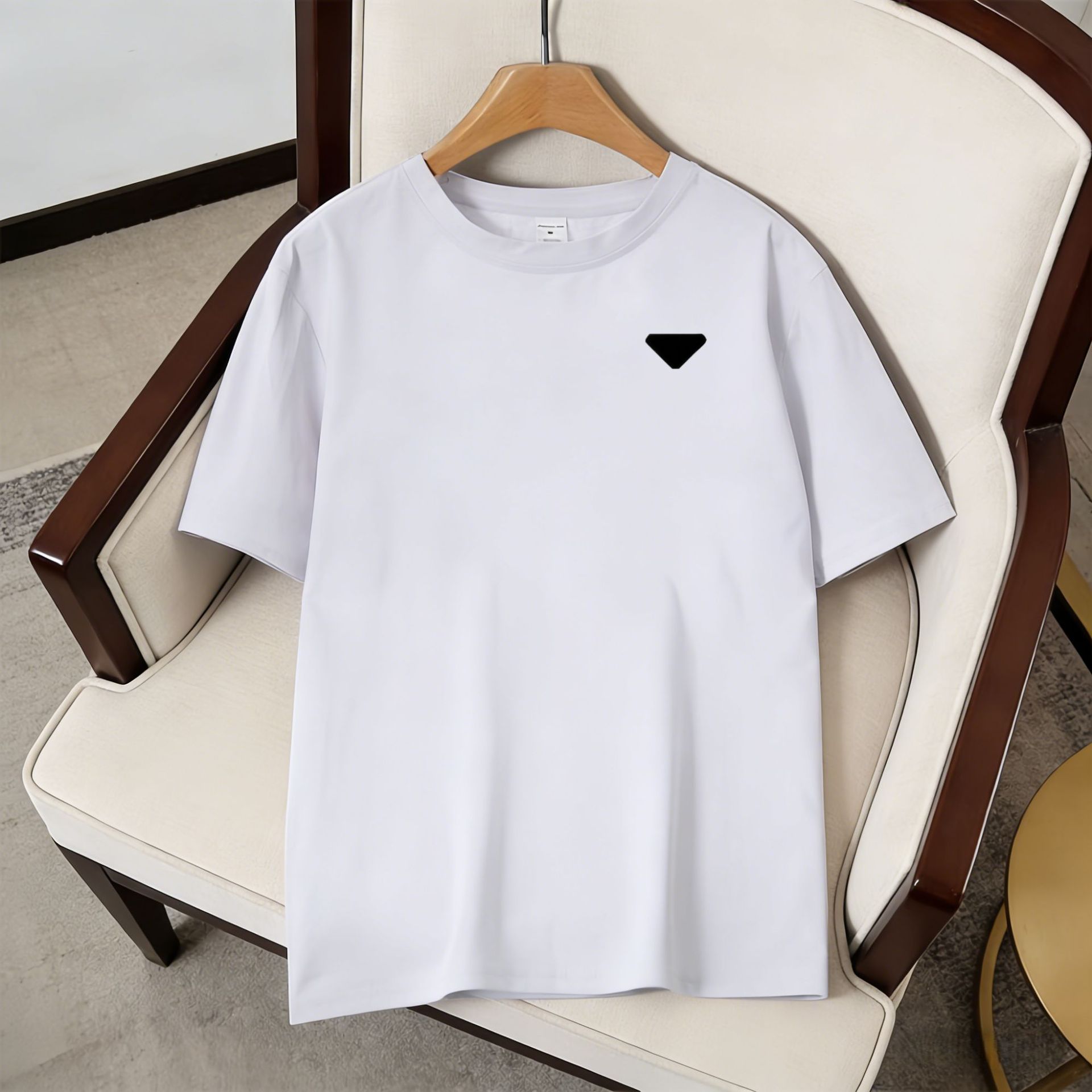 Free shipping luxury Men's T-Shirts Summer men's short sleeved round neck solid color loose casual T-shirt