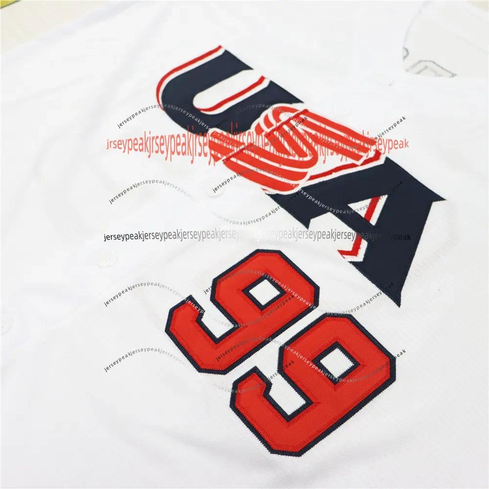2025 2026 WBC USA Team Baseball Jersey Aaron Judge Bryce Harper Mookie Betts Bobby Witt Jr Corbin Carroll Paul Skenes Tarik Skubal Zack Wheeler Logan 