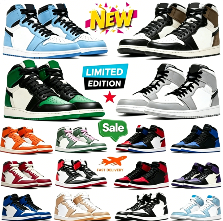 Designer 1S Low Basketball Shoes Men Women 1 Sneakers University Blue Leather Hyper Royal Smoke Grey Chicago Red Dark Mocha OG Digital Pink Outdoo