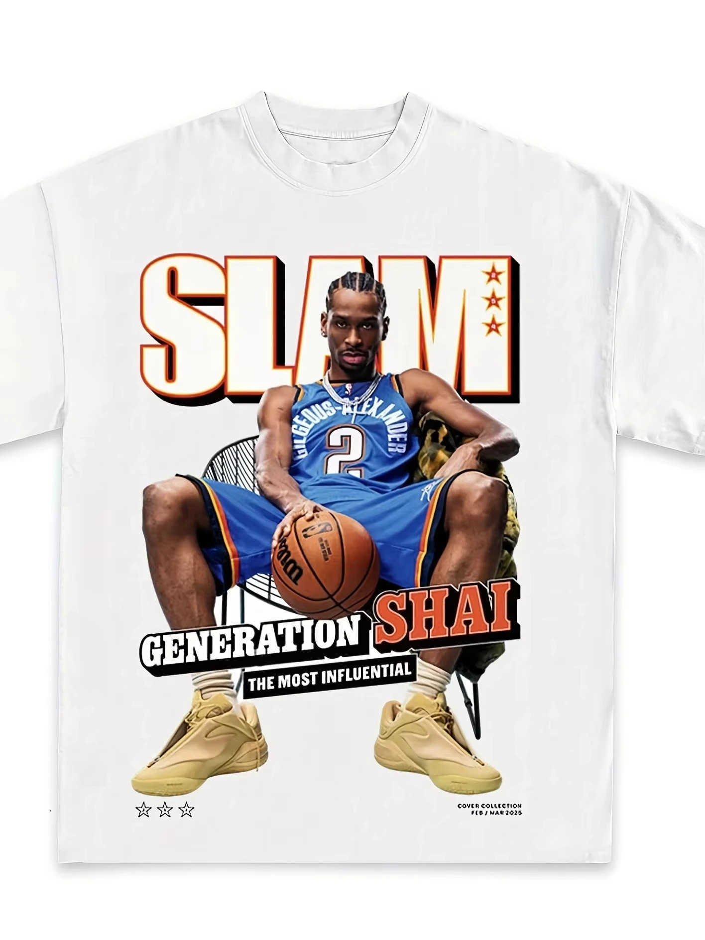 Shai Alexander Slam Graphic Tee Premium Quality Heavyweight Basketball Shirt For Adults H260506