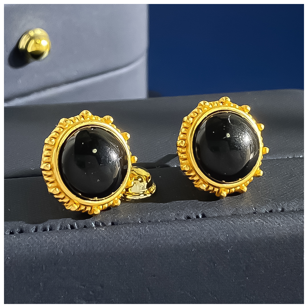 Designer Earrings for Women Vintage Distressed Court Style Gemstone Brushed Sunflower Geometric Stud Earrings Luxury Jewlery Designer for Women Elegan