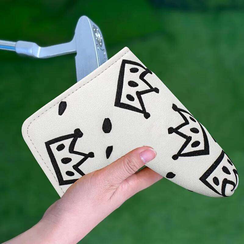 Golf with Cheese Crown Design - Durable Putter Cover, PU Material, Fashionable Pattern Cover 26Y0506