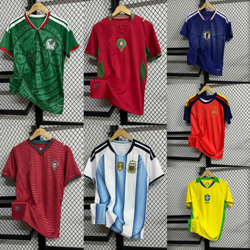 National Team Soccer Jersey Breathable Short Sleeve Football Shirt Men Youth Fast Dry Training Uniform for Fans And Sports