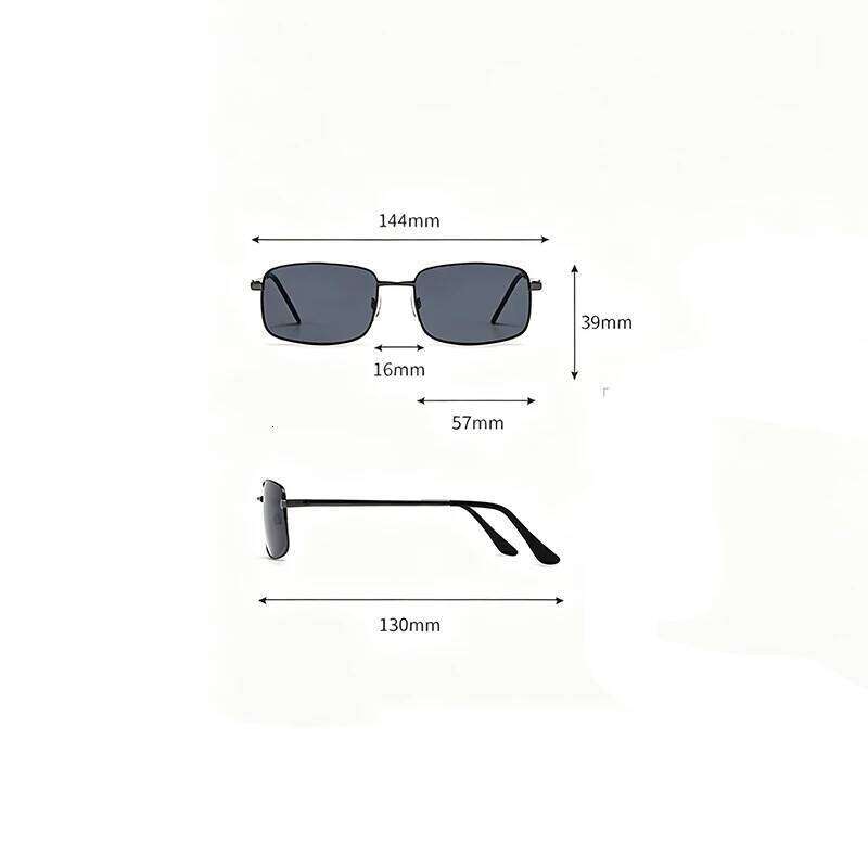 Rectangular Night Vision Polarized Sunglasses for Men Women Fashion Trend Vintage Driving Yellow Square Sun Glasses Eyewear 2026 26Y0506
