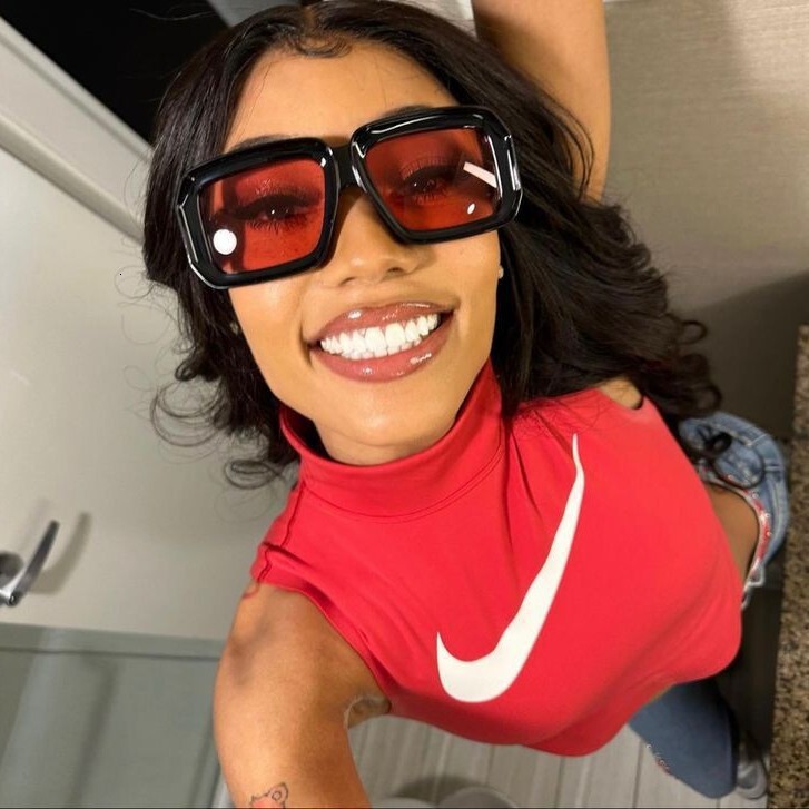 Designer Sunglasses Luxury Style Square Frame Wide Edge Sunglasses Outdoor Mountaineering Cycling Windproof Sunscreen Glasses Women's Fashion Acc