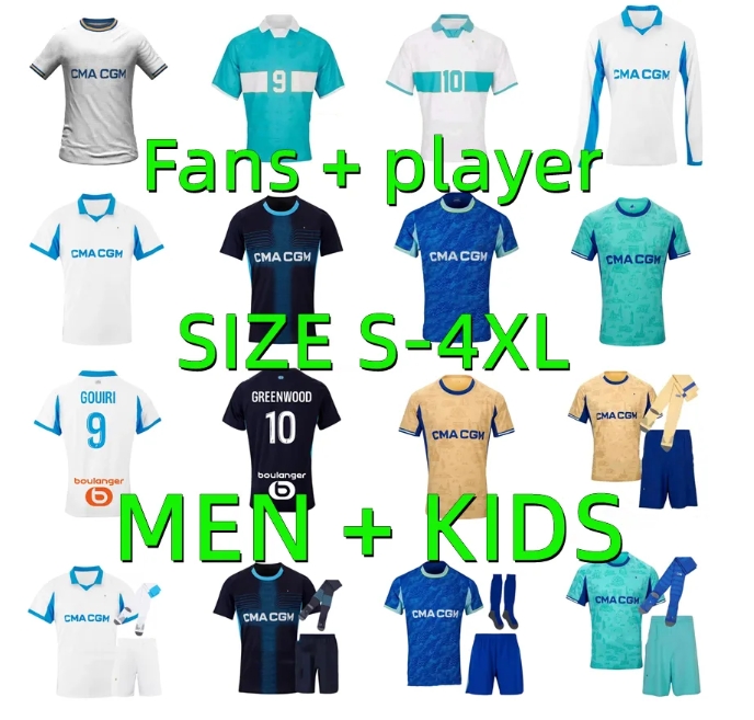 2026 2027 Marseilles Greenwood soccer jerseyS 25 26 27 Player version HOJBJERG BENNACER OM Paixao RULLI MEDINA BALERDI GOUIRI maillot de foot football shirt men kids