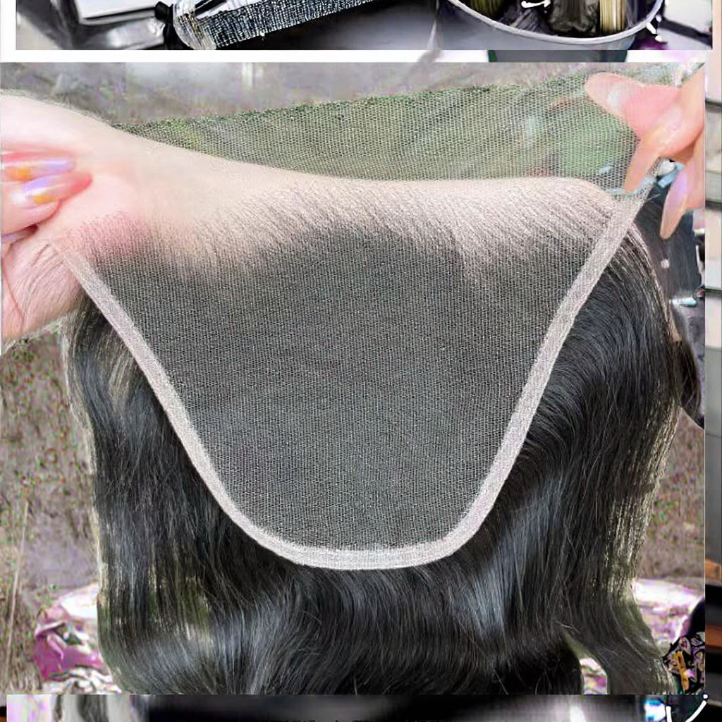 9x6 HD Lace Closures Straight Body Wave Human Hair Closures Frontals Pre Plucked 0.10mm Ultra-thin Invisible Crystal Lace Closure Natural Black