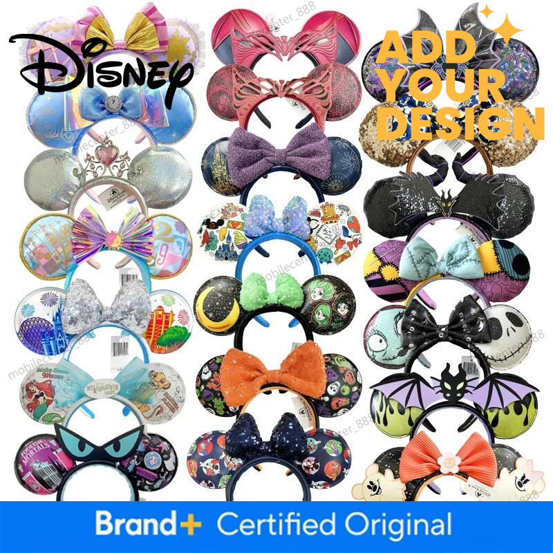 Designer Disney Disney Minnie Mickey Ears Headband Holiday Party Sequins Headdress Bows EARS COSTUME Headband Cosplay Plush Adult/Kids Gift Luxury
