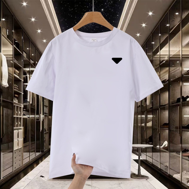 Free shipping luxury Men's T-Shirts Summer men's short sleeved round neck solid color loose casual T-shirt