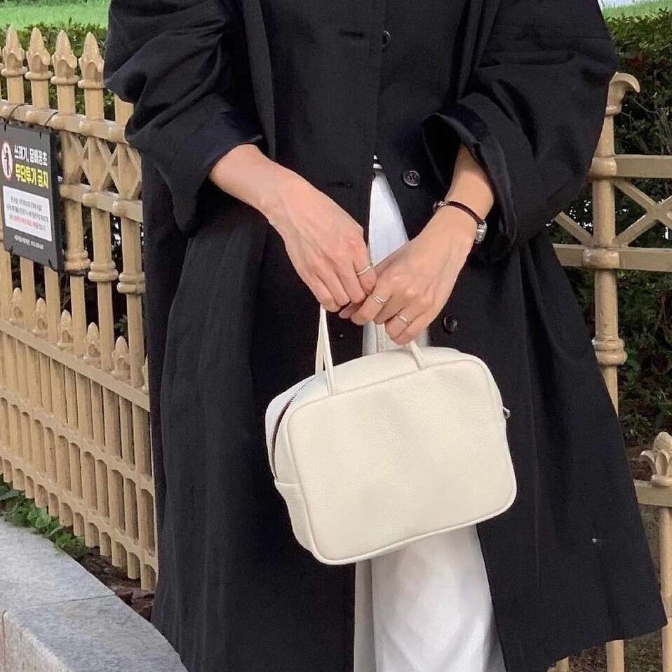 New AE Tofu Cross Border Japanese Style First Layer Cowhide Simple Small Square Bag Commuter Shoulder Crossbody Handbag SENYY