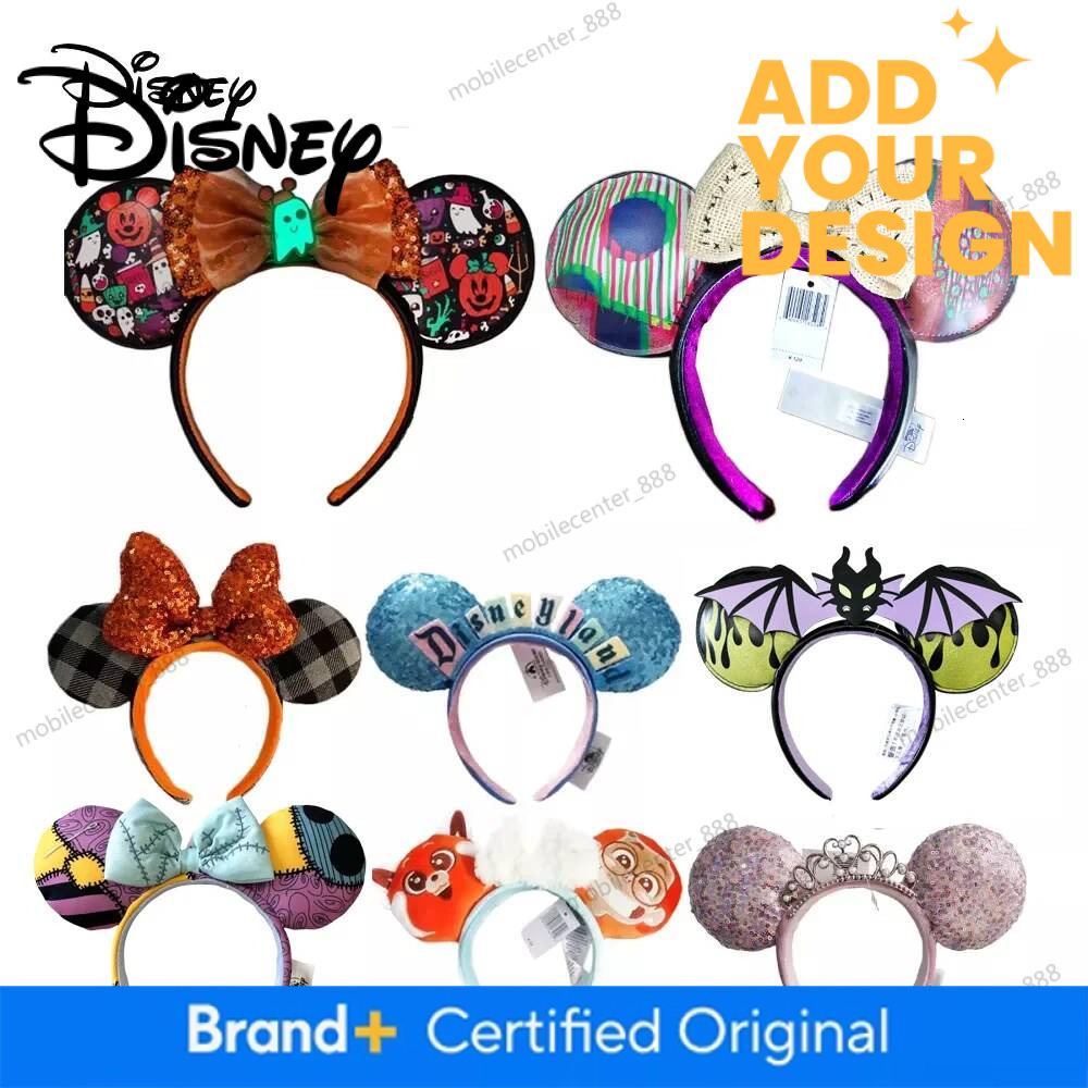 Designer Disney Disney Minnie Mickey Ears Headband Holiday Party Sequins Headdress Bows EARS COSTUME Headband Cosplay Plush Adult/Kids Gift Luxury - view 3