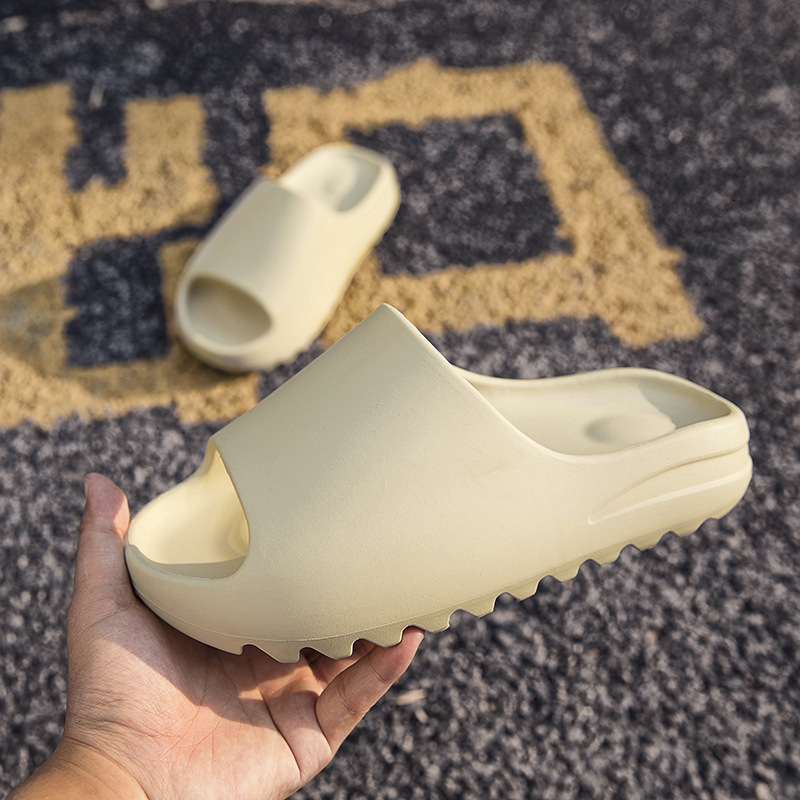 new outdoor trend oversized summer thick soled couple slippers that can be stepped on lightweight men s non slip beach shoes vacation shoes