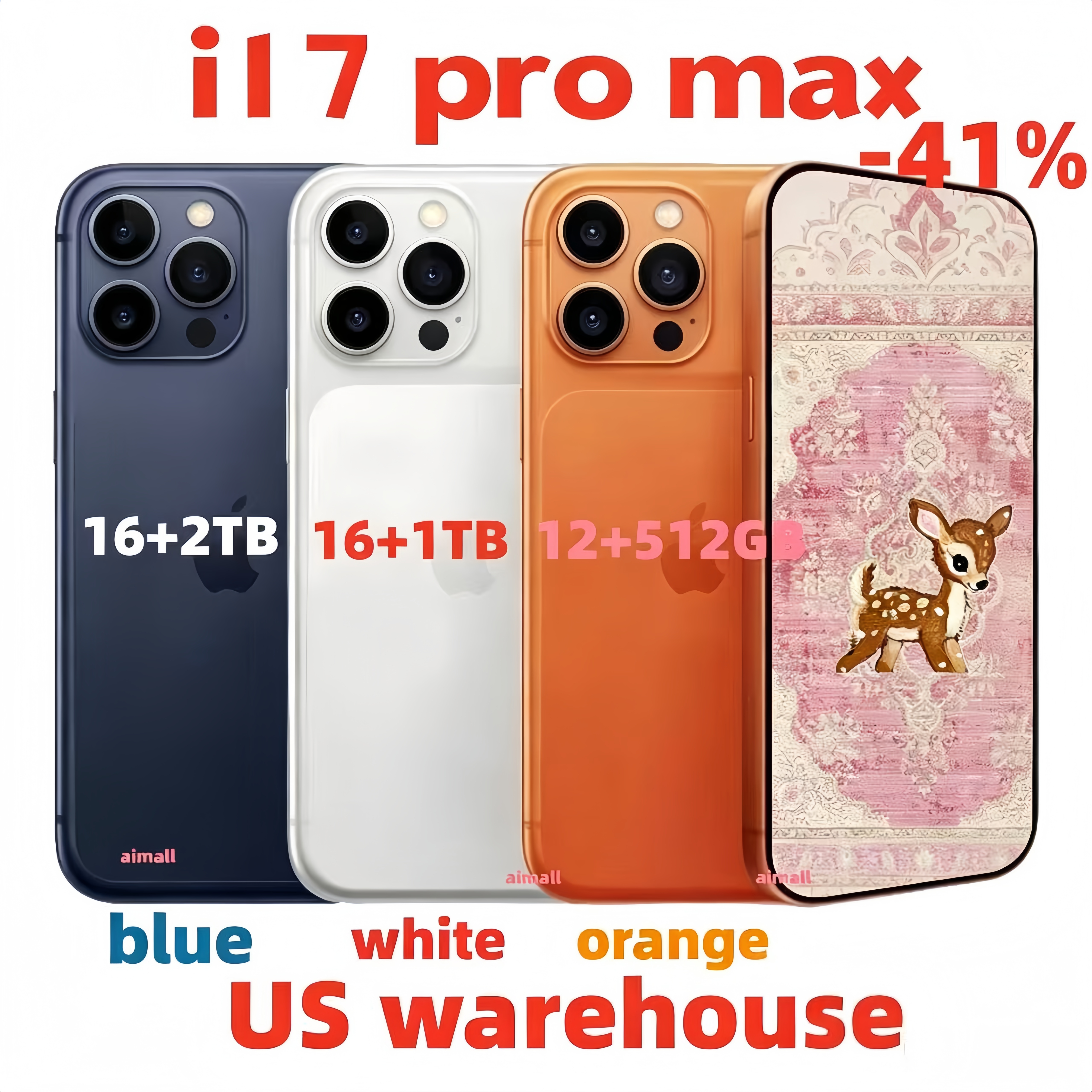 16GB+2TB i17 pro max Cell Phones 6.9-inch unlock Smartphones Camera 1TB RAM Unlock HD Full Screen Smart Phone Smartphones All Screen USB-C 3.0 GPS 20MP