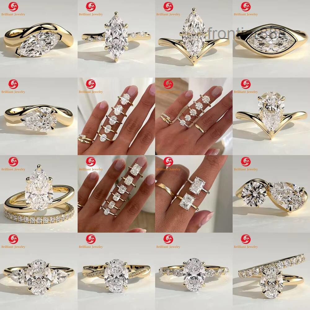 4CT 5CT High Quality Three Stone Lab Created Diamond Ring Custom 14k 18k Gold IGI Certified Lab Grown Diamond Rings for Women