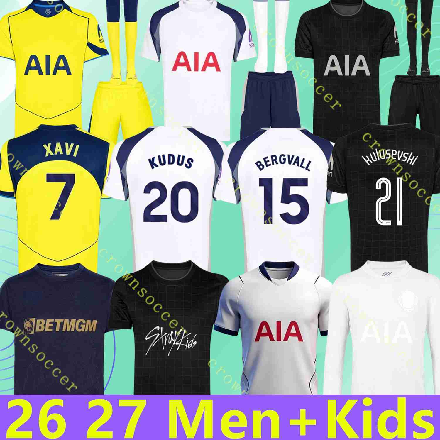 2026 2027 Fan version MADDISON SON XAVI Soccer Jerseys 25 26 27 KULUSEVSKI KUDUS VAN DE VEN BERGVALLFootball kit shirts Men kids goalkeeper pre match 