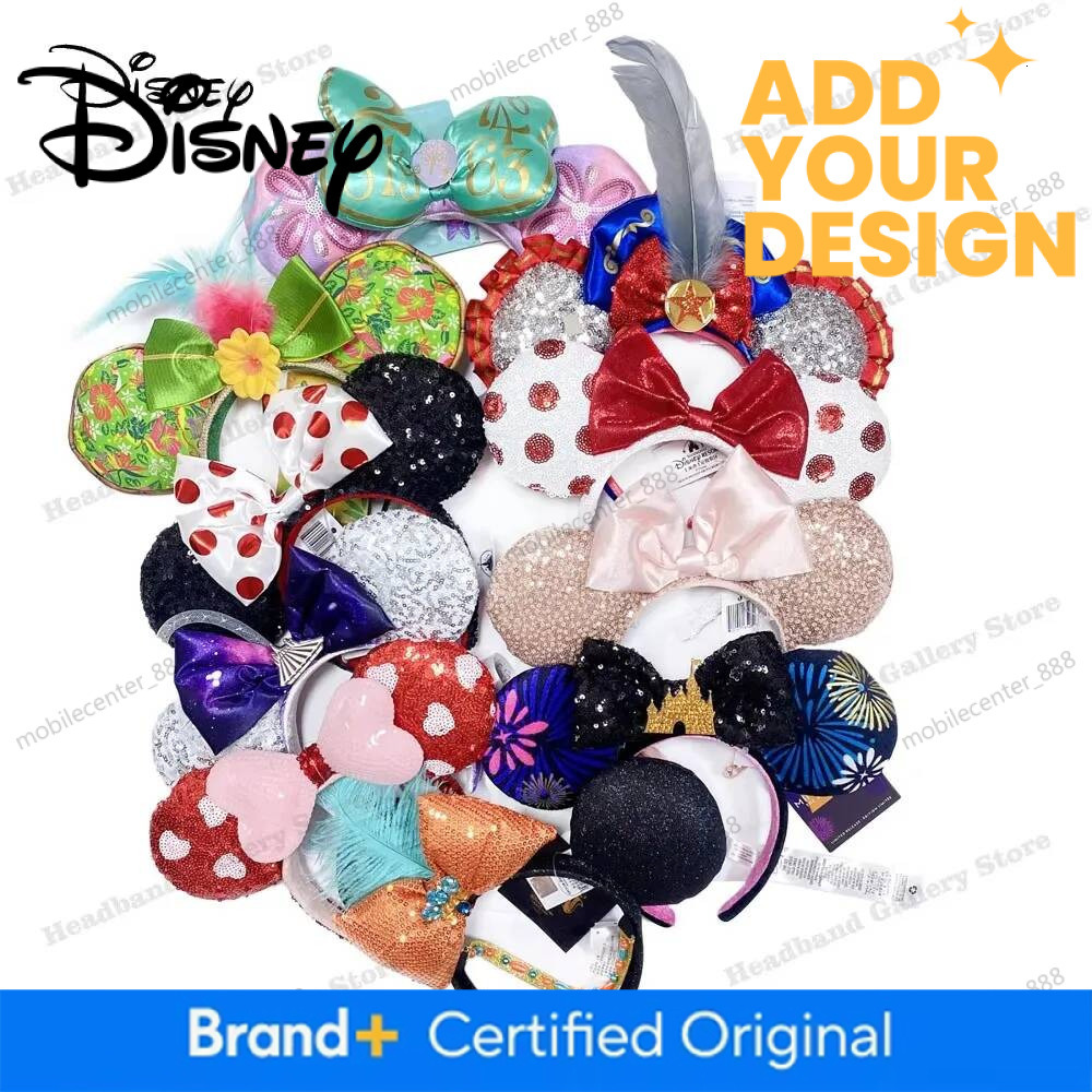 Designer Disney Disney Minnie Mickey Ears Headband Holiday Party Sequins Headdress Bows EARS COSTUME Headband Cosplay Plush Adult/Kids Gift Luxury - view 5