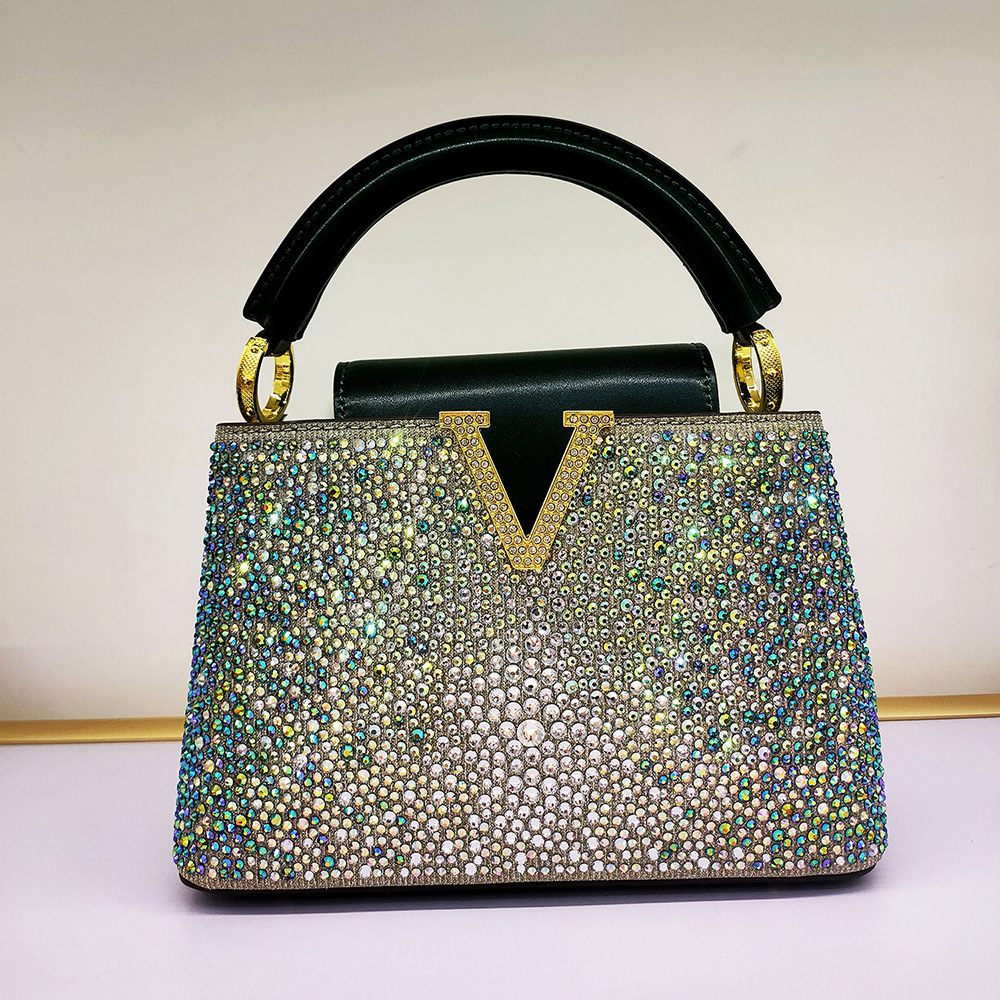 2026 Newly Designed Light Luxury Women's Diamond Encrusted Premium Handbag Flap Vintage Style Shoulder Crossbody Bag Free Shipping - view 6