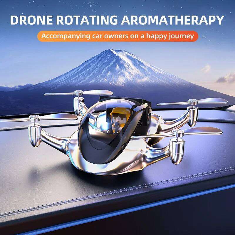 Powered Rotation Helicopter Solar Aromatherapy Air Freshener Alloy Creative Car Perfume Decoration High Quality