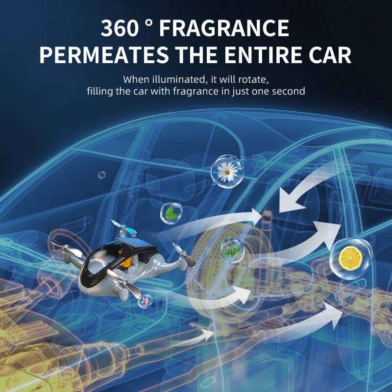 Powered Rotation Helicopter Solar Aromatherapy Air Freshener Alloy Creative Car Perfume Decoration High Quality