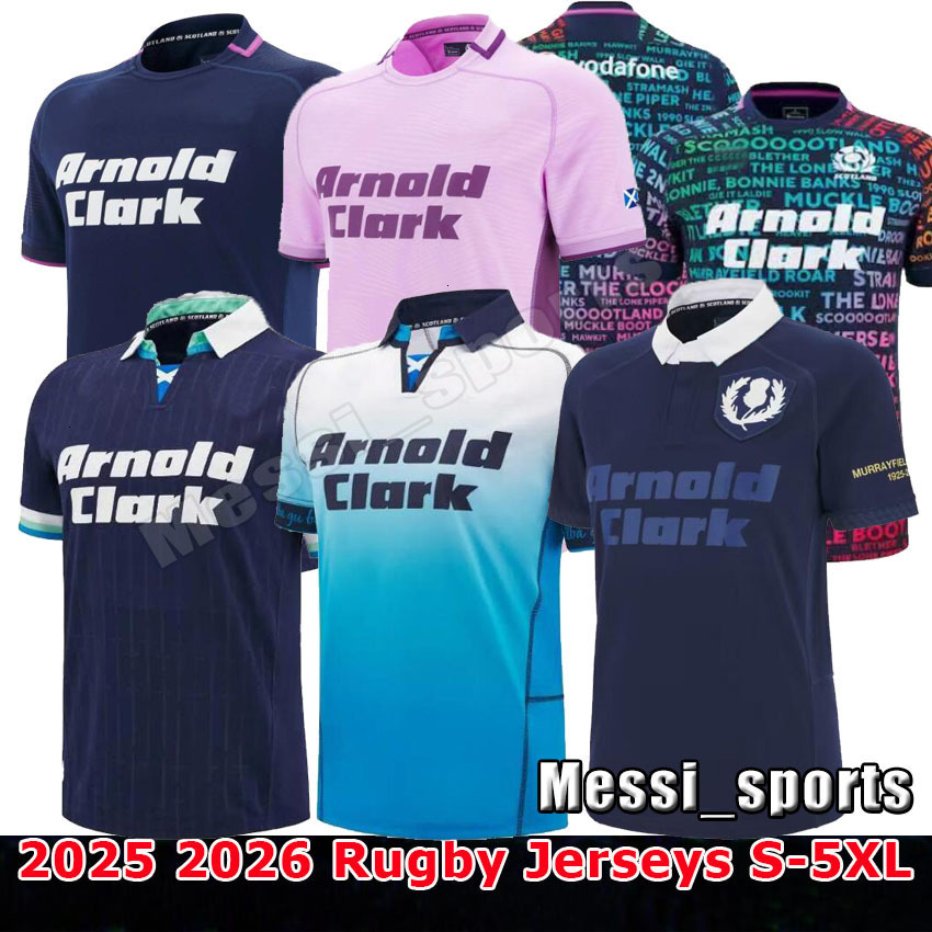 2025 2026 Scotland National Team Mens Rugby Jerseys 25 26 Scotland Home Away Blue Pink League Retro Indigenous Training Uniform Polo T-Shirts Top Size