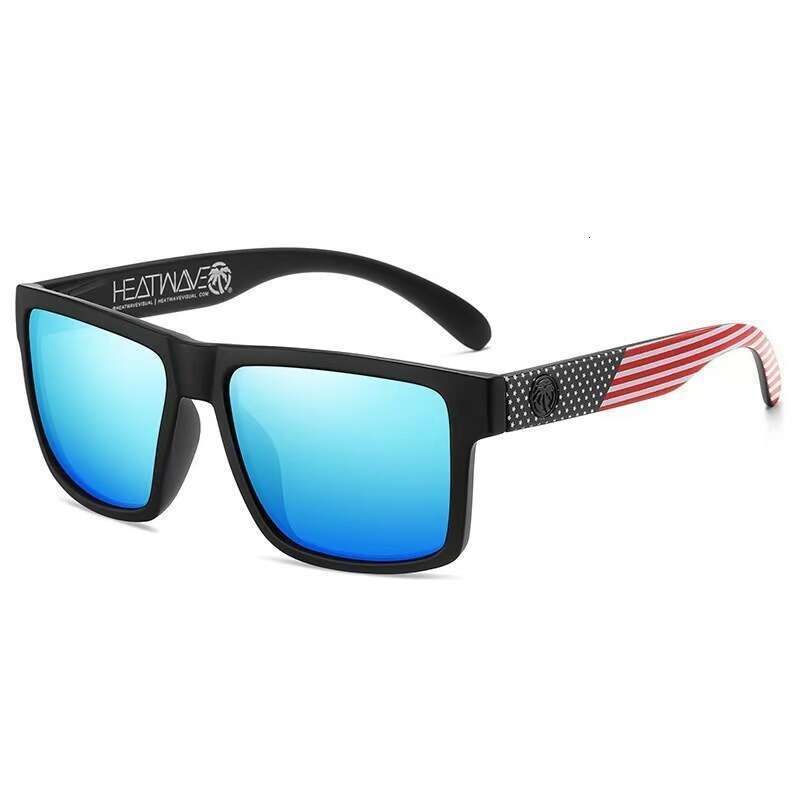 European American Hot-Selling Square For Men And Women Outdoor Sports Heatwave Polarized Sunglasses UV Protection Large Framed Eyes Vintage Fashion
