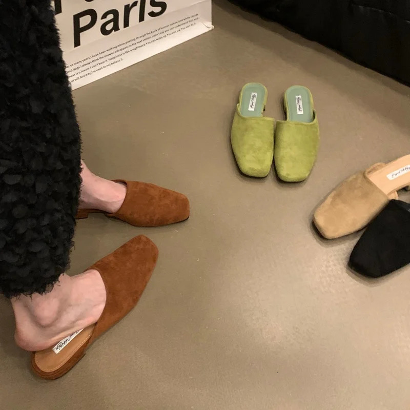 Women Close Toe Slippers Tabi Ninja Slip Flats Square Toe Mules Soft Moccasins Causal Loafers Comfortable Flat Ballet Shoe Mujer 260507