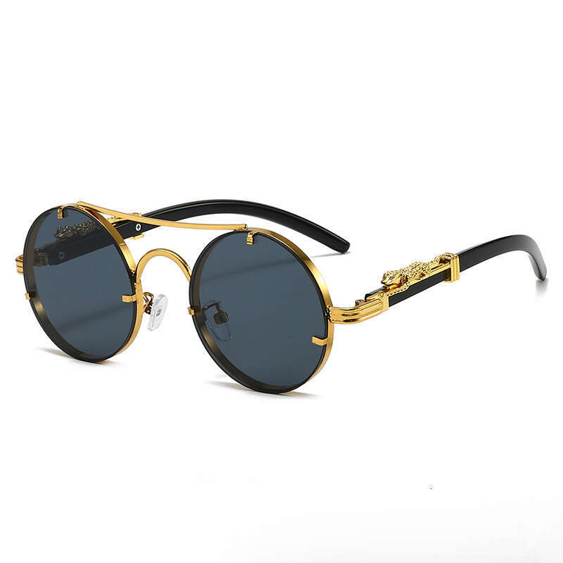 Luxury Brand Designer Sunglasses European And American Retro Double-Bridge Round-Frame A Unique High-End Feel, Men's Fashion Sunglasses With Wood