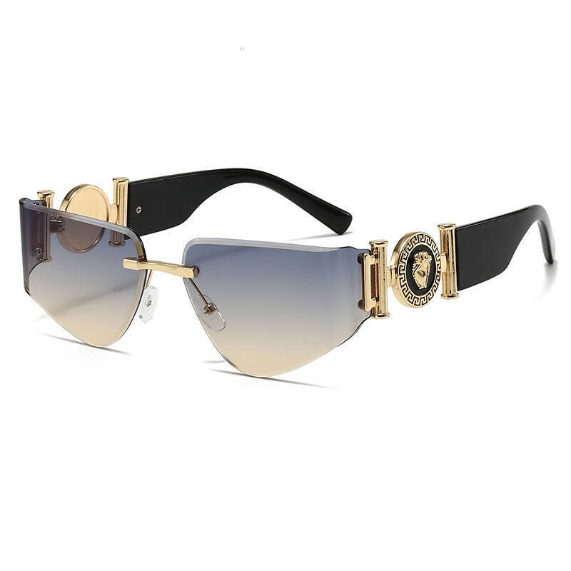Luxury Brand Designer Sunglasses European And American Style Curved For Women 2025 New High-End Inverted Triangle Beauty Head Accessories Sunglasses