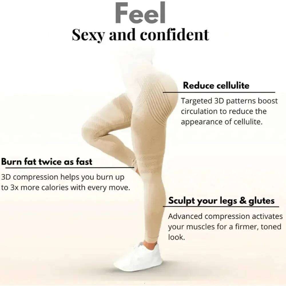 Women's 3D Leggings, High Waisted Butt Lifting Tummy Training Control, Anti Cellulite Legging for Gym Workout Yoga 26H0507