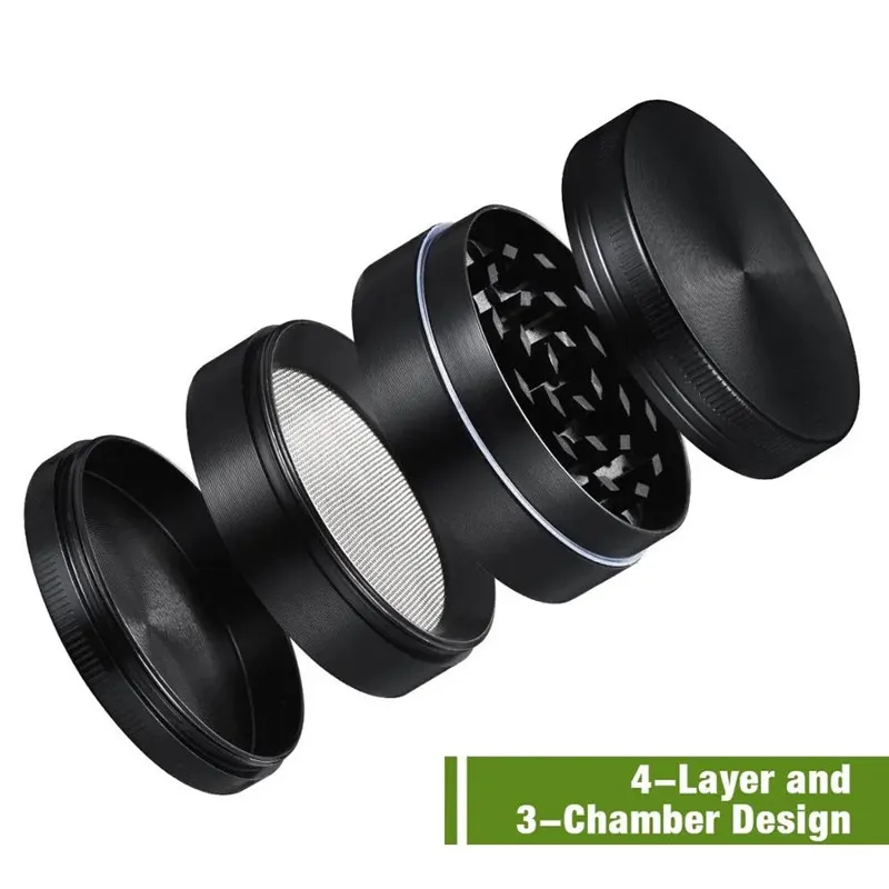 4-Layer Aluminum Herbal Herb Tobacco Grinders For Smoking Metal Tobacco Cutting Pipe Accessories Tobacco Herb Spice Mills