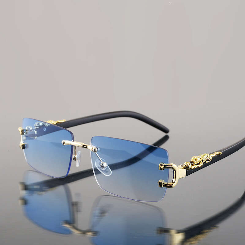 Sunglasses New Frameless With Unique Leopard-Shaped Temple Arms, Cross-Border UV Protection Sunglasses Trend