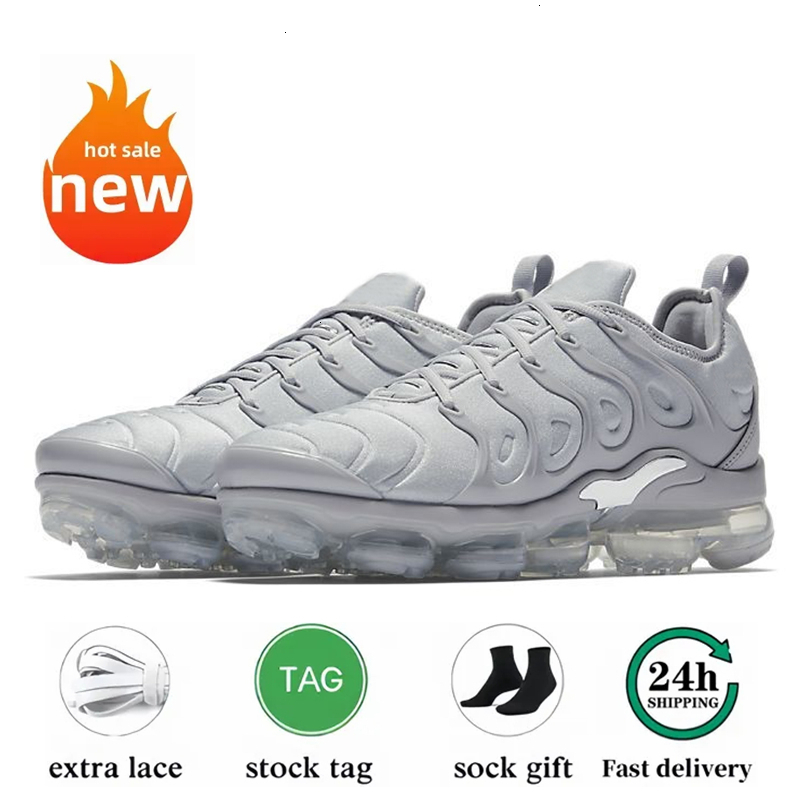 With box 2026 Designer Shoes tn plus Metallic White Silver triple black men Running Shoes trainer sneaker shoes