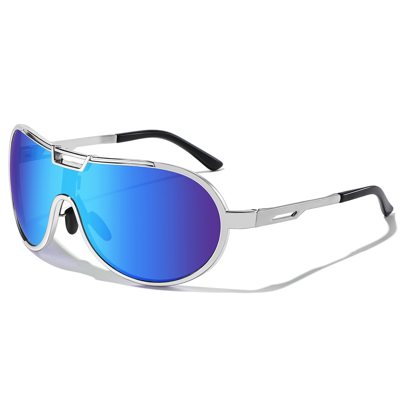 Designer Sunglasses Luxury Metal Ultra Light Frame Retro Oval Integrated Sunglasses Outdoor Sunscreen Cycling Glasses Men's And Women's Tren
