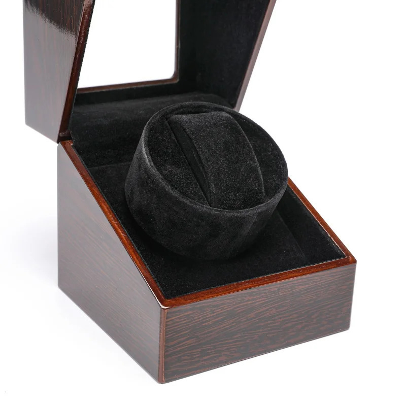 Embers Luxry Single Watch Winder Battery Wooden Shaker Watch Box Automatic Winder Glass Storage Case Mabuchi Motro 260507