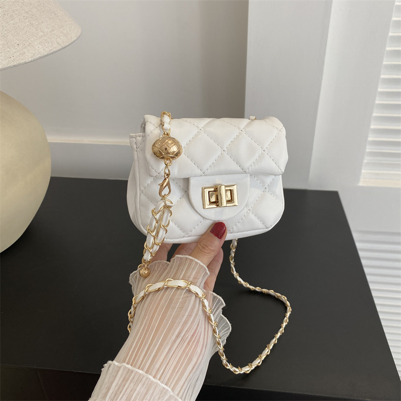 free shipping 2026 New Women's Quilted Chain Small Bag, Fashion Textured Mini Square Purse, Unique Design Versatile Shoulder Crossbody Bag