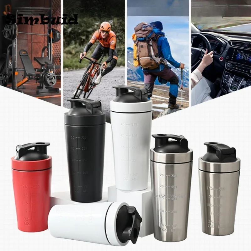 1pcs Stainless Steel Protein Powder Shaker Bottle with Ball Scale Leak Proof for Gym Fitness Sport Whey Shakes Water Cup 260507BJ - view 7